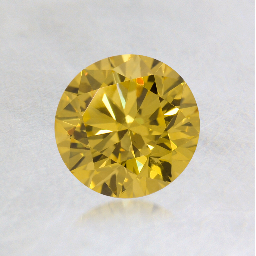 0.74 ct. Lab Grown Fancy Vivid Yellow Round Diamond