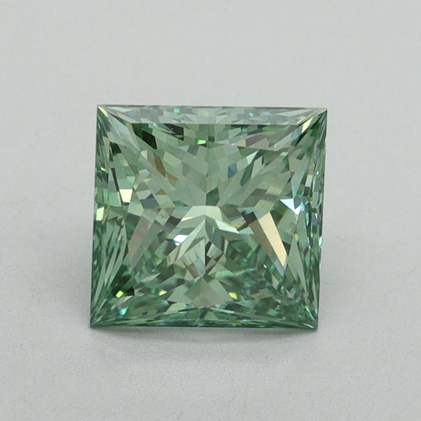 1.51 Ct. Fancy Vivid Green Princess Lab Grown Diamond