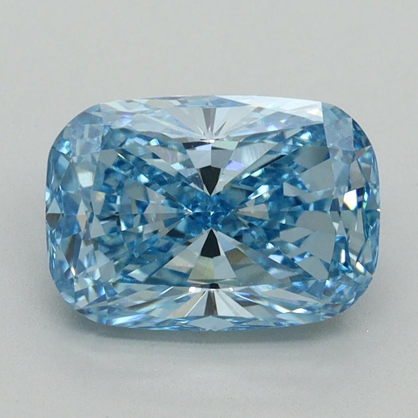 2.10 Ct. Fancy Vivid Blue Cushion Lab Grown Diamond