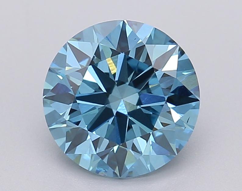 1.47 Ct. Fancy Vivid Blue Round Lab Grown Diamond
