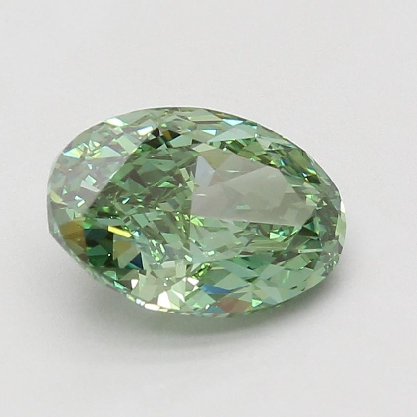 3.09 Ct. Fancy Vivid Green Oval Lab Grown Diamond