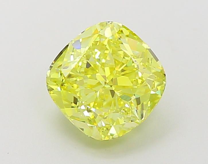 2.03 Ct. Fancy Vivid Yellow Cushion Lab Grown Diamond