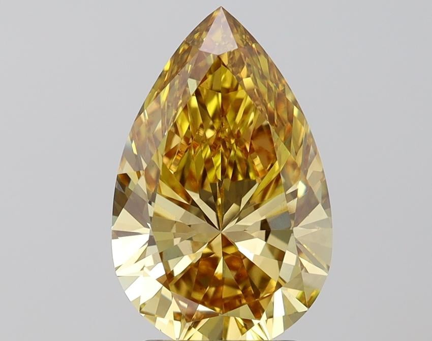 2.96 Ct. Fancy Vivid Yellow Pear Lab Grown Diamond