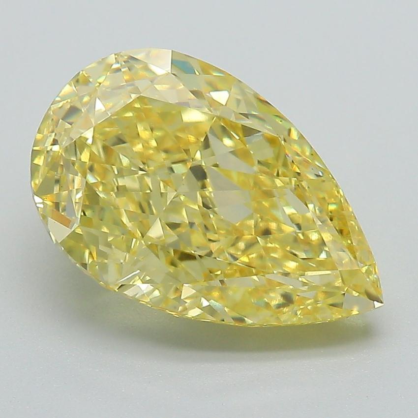 4.83 Ct. Fancy Vivid Yellow Pear Lab Grown Diamond