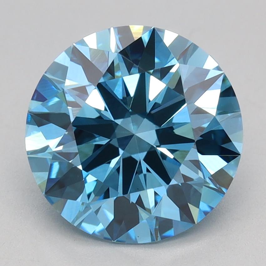 2.09 Ct. Fancy Vivid Blue Round Lab Grown Diamond