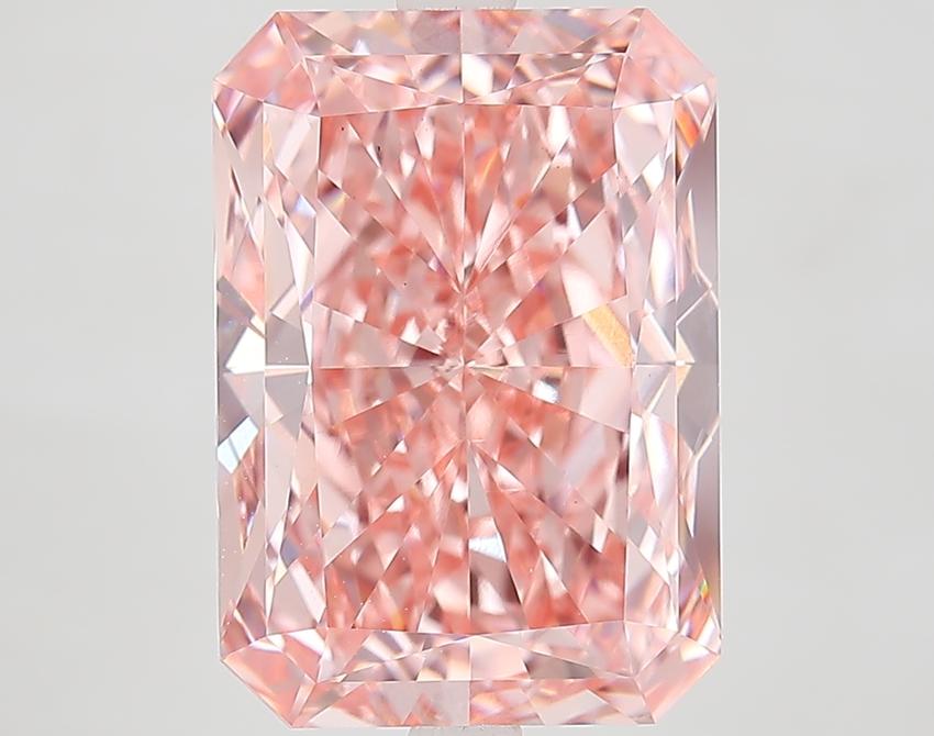 6.52 Ct. Fancy Vivid Pink Radiant Lab Grown Diamond