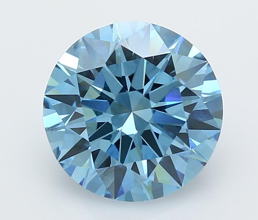 5.01 Ct. Fancy Vivid  Blue Round Lab Grown Diamond