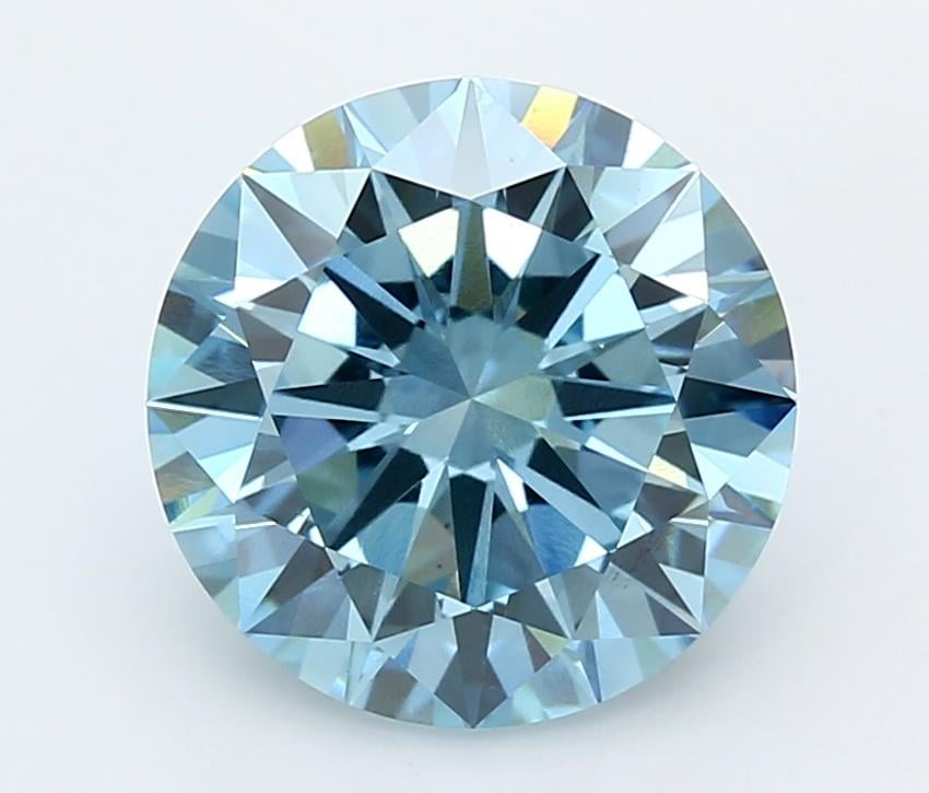 5.07 Ct. Fancy Vivid  Blue Round Lab Grown Diamond