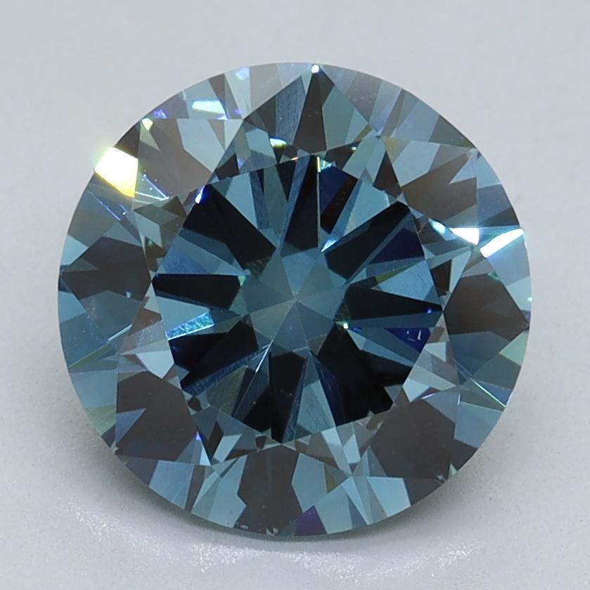 2.50 Ct. Fancy Vivid Blue Round Lab Grown Diamond