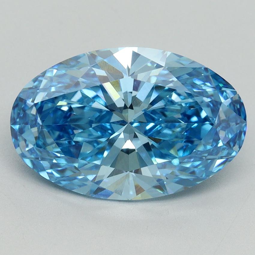 4.01 Ct. Fancy Vivid Blue Oval Lab Grown Diamond