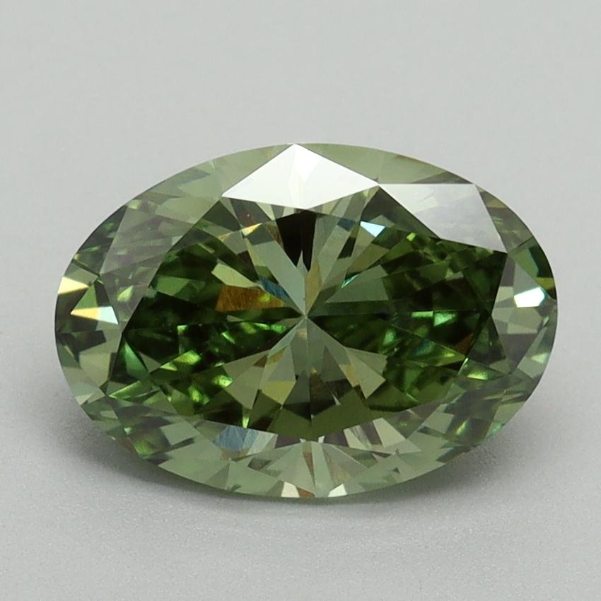 2.07 Ct. Fancy Vivid Green Oval Lab Grown Diamond