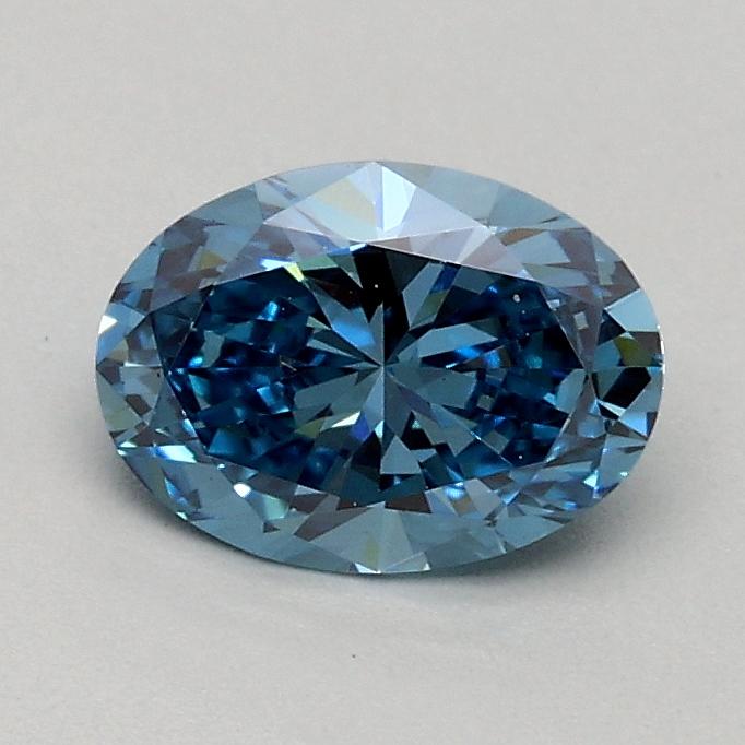 0.53 Ct. Fancy Vivid Blue Oval Lab Grown Diamond