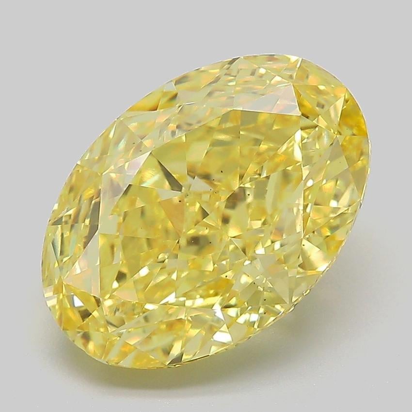 6.36 Ct. Fancy Vivid Yellow Oval Lab Grown Diamond