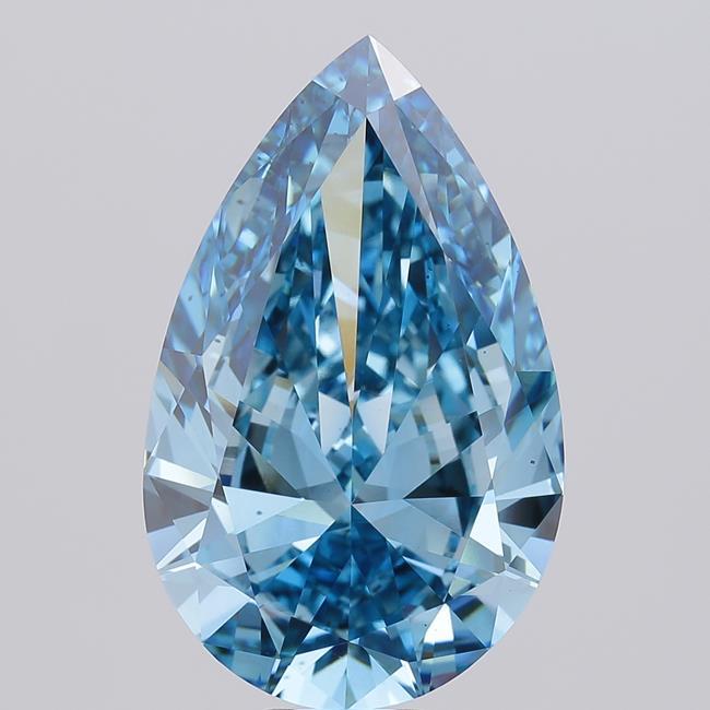 15.01 Ct. Fancy Vivid Blue Pear Lab Grown Diamond