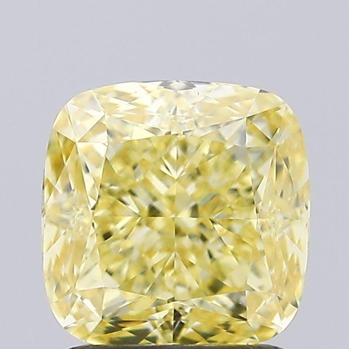 1.62 Ct. Fancy Intense Yellow Cushion Lab Grown Diamond