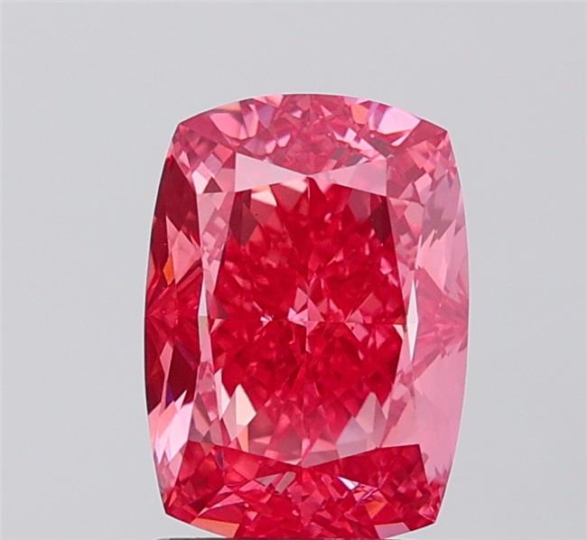 3.04 Ct. Fancy Vivid Pink Cushion Lab Grown Diamond