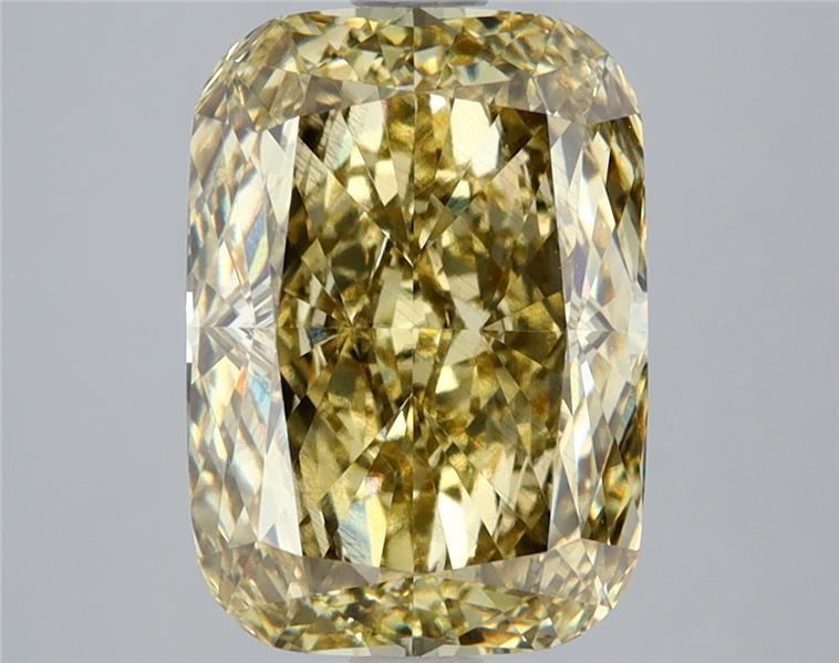 4.07 Ct. Fancy Intense Yellow Cushion Lab Grown Diamond