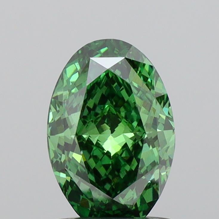 1.00 Ct. Fancy Vivid Green Oval Lab Grown Diamond