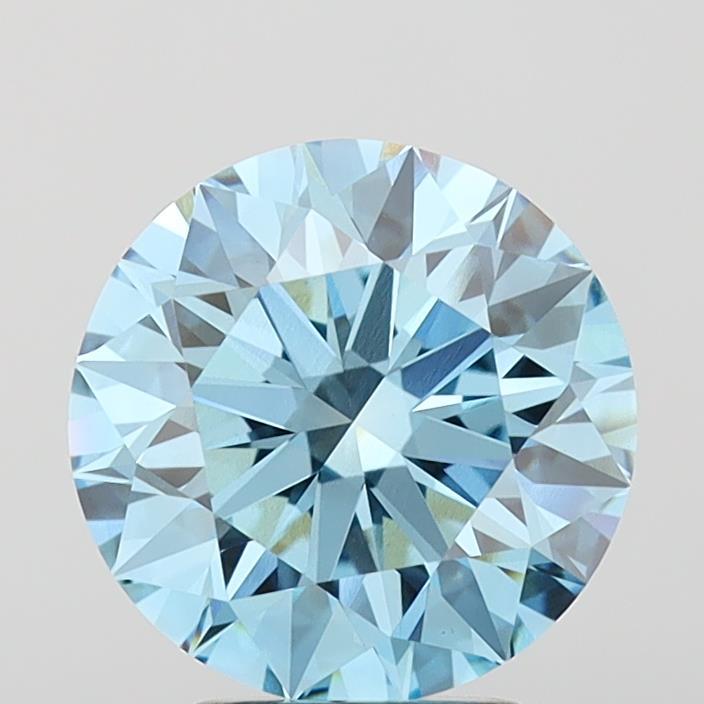 5.09 Ct. Fancy Vivid Blue Round Lab Grown Diamond