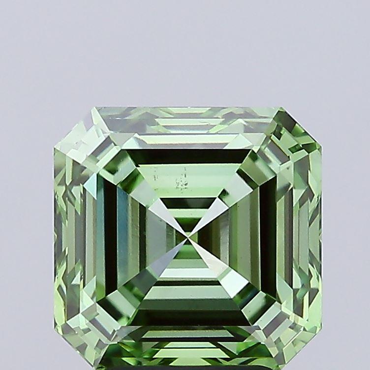 4.05 Ct. Fancy Vivid Green Asscher Lab Grown Diamond