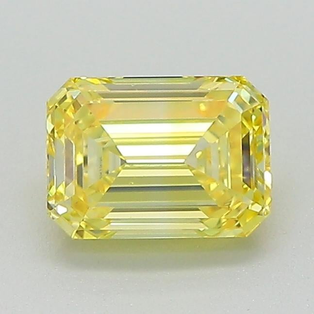 0.9 Ct. Fancy Vivid Yellow Emerald Lab Grown Diamond