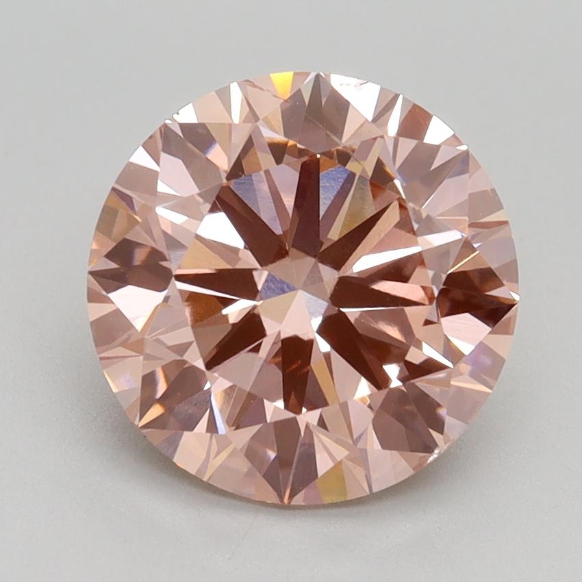 3.01 Ct. Fancy Intense Pink Round Lab Grown Diamond