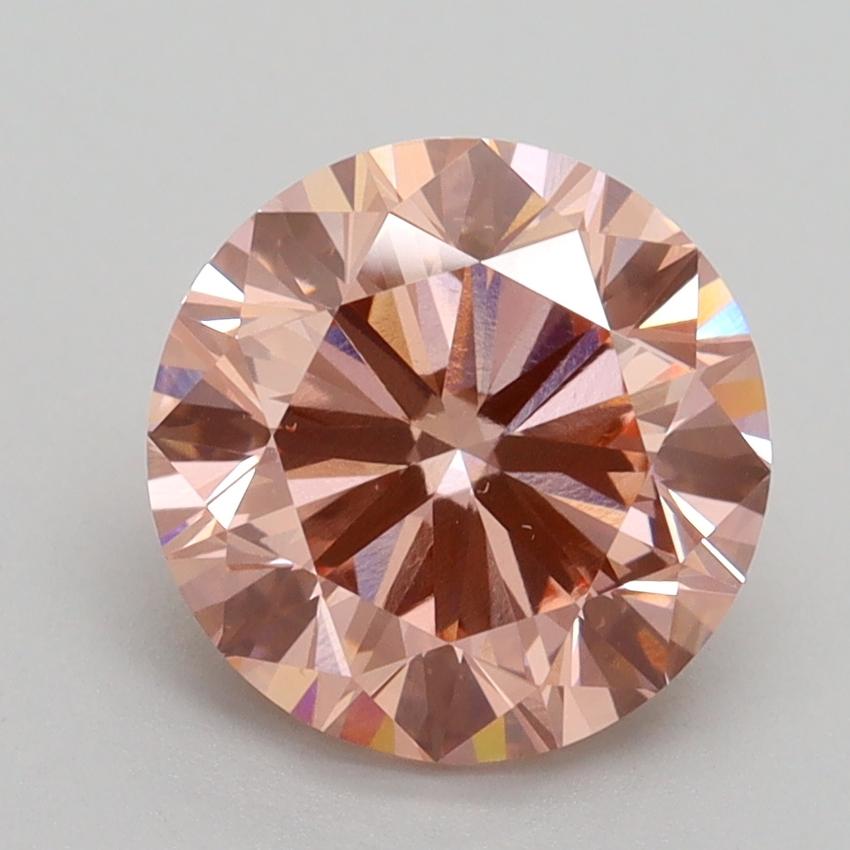 2.50 Ct. Fancy Intense Pink Round Lab Grown Diamond