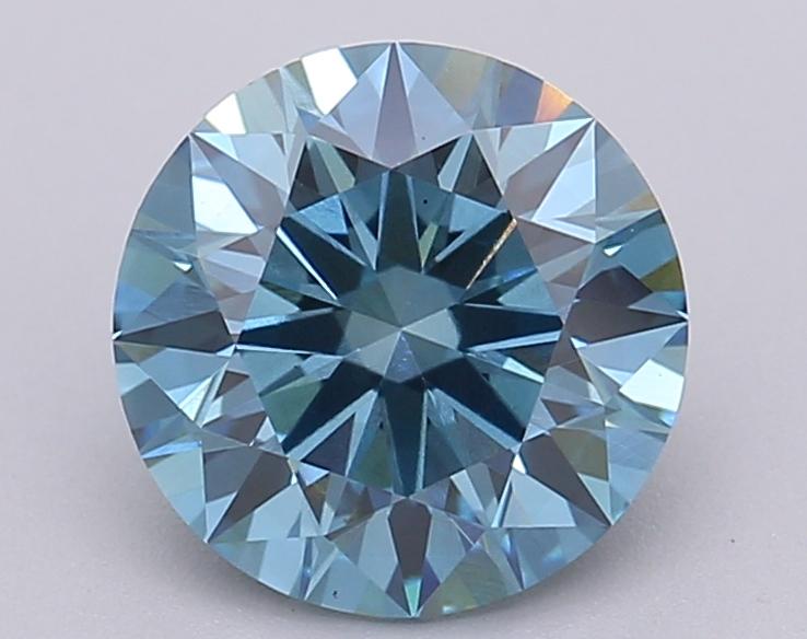 1.53 Ct. Fancy Vivid Blue Round Lab Grown Diamond
