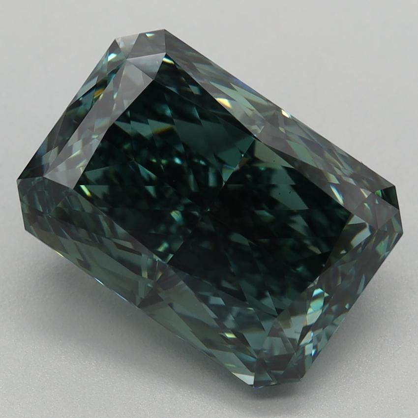 3.22 Ct. Fancy Vivid Green Radiant Lab Grown Diamond