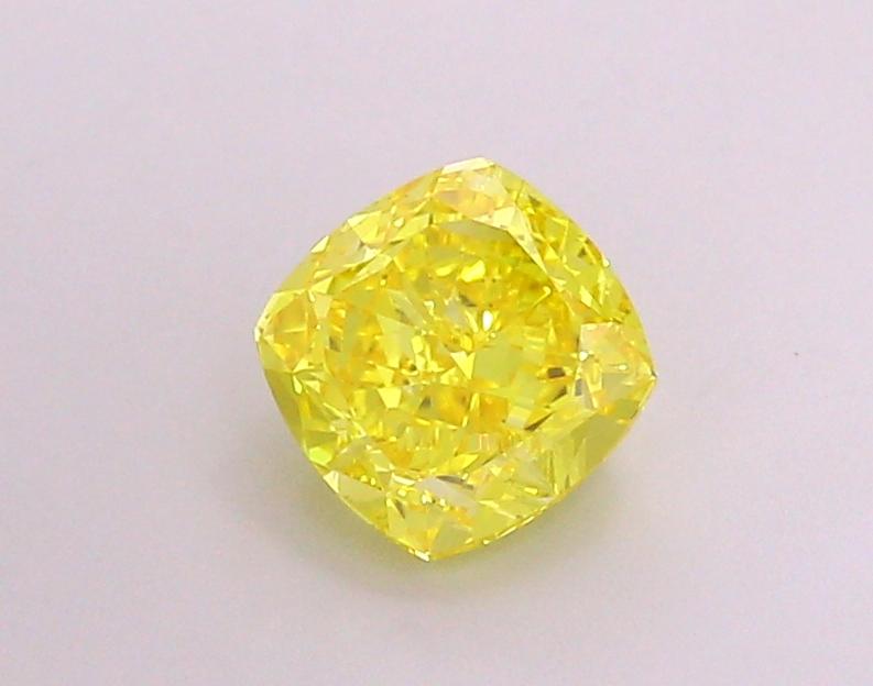 1.67 Ct. Fancy Vivid Yellow Cushion Lab Grown Diamond