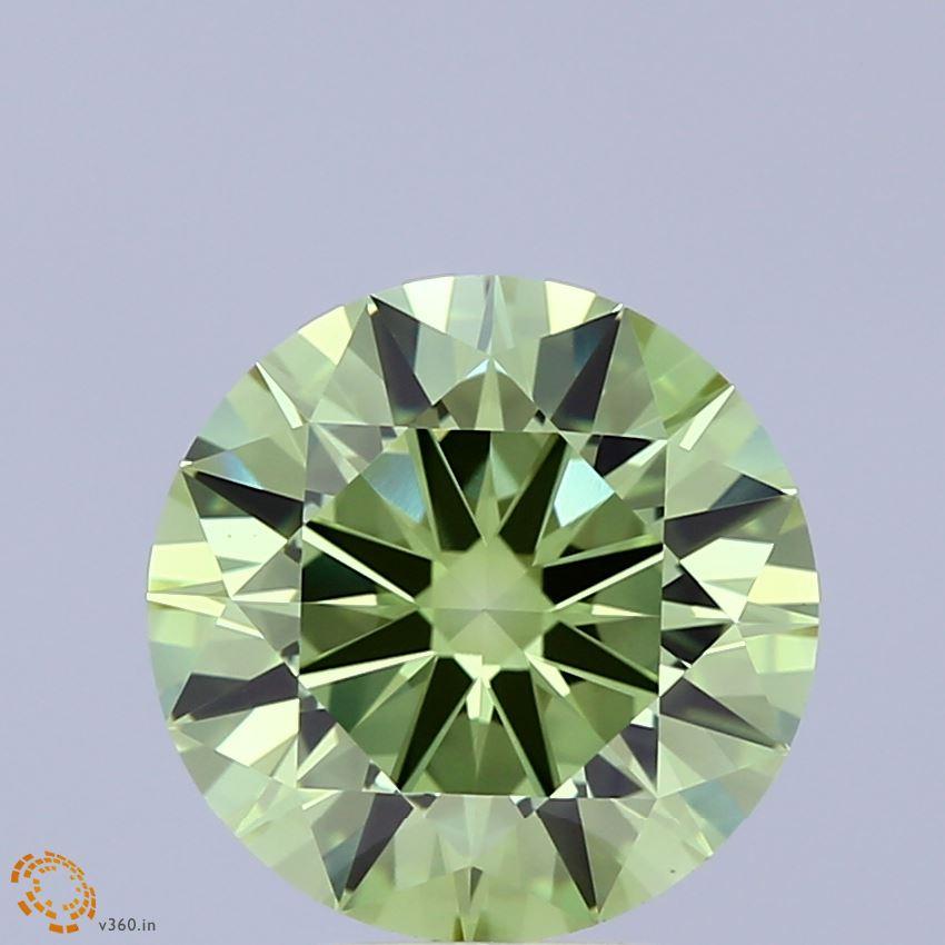 3.50 Ct. Fancy Vivid Green Round Lab Grown Diamond