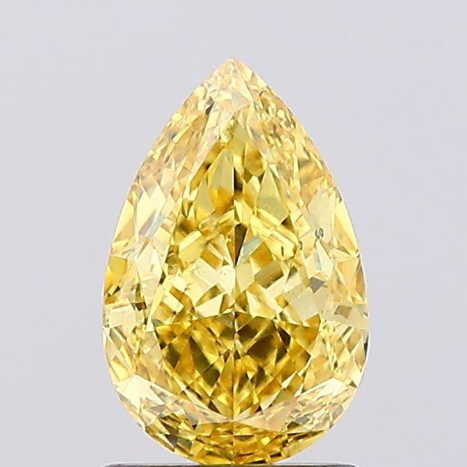 1.31 Ct. Fancy Vivid  Yellow Pear Lab Grown Diamond