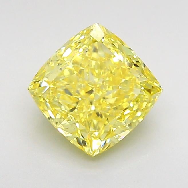 1.53 Ct. Fancy Vivid  Yellow Cushion Lab Grown Diamond