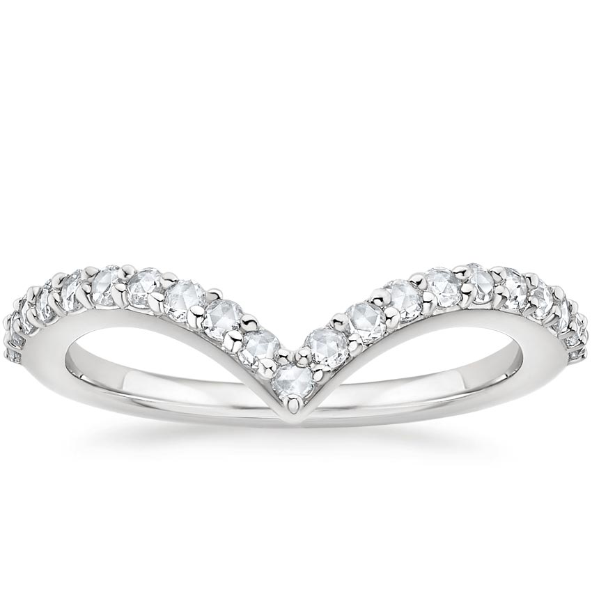 Elongated Luxe Flair Rose Cut Diamond Ring in Platinum