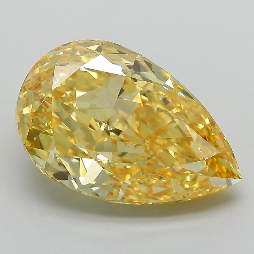 7.06 Ct. Fancy Vivid Yellow Pear Lab Grown Diamond