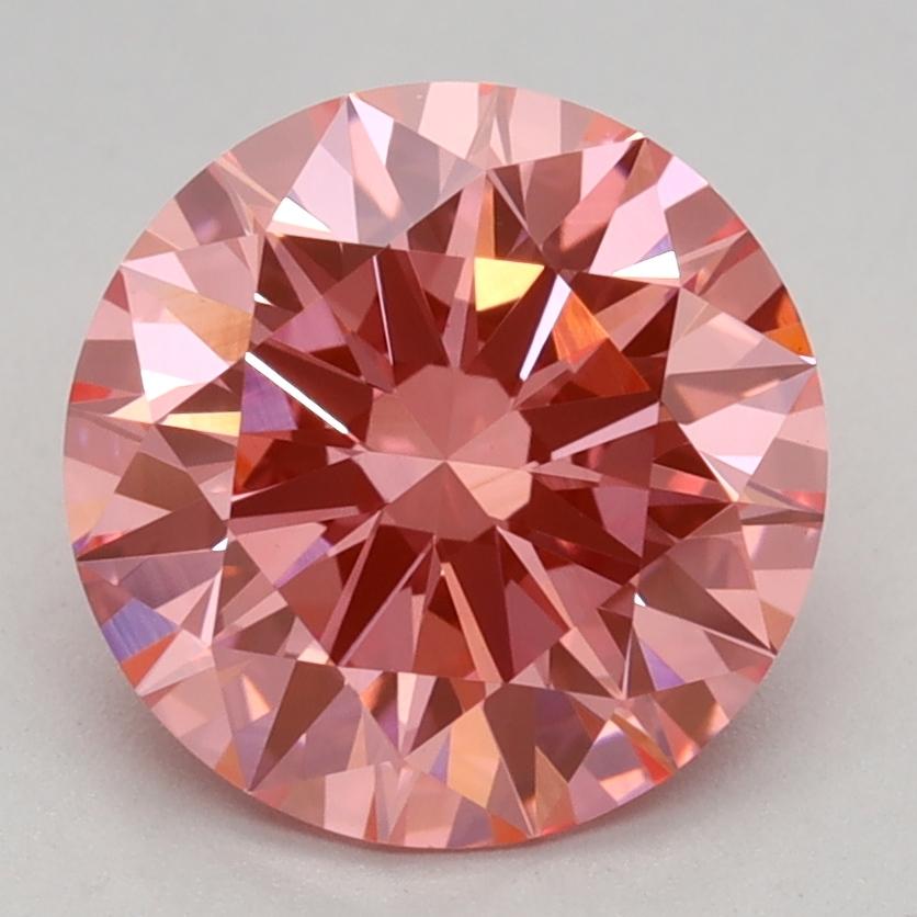 2.06 Ct. Fancy Vivid Pink Round Lab Grown Diamond