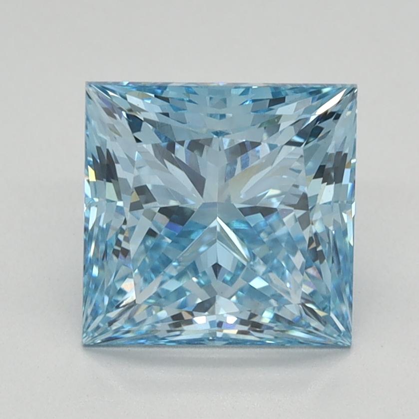 1.81 Ct. Fancy Vivid Blue Princess Lab Grown Diamond
