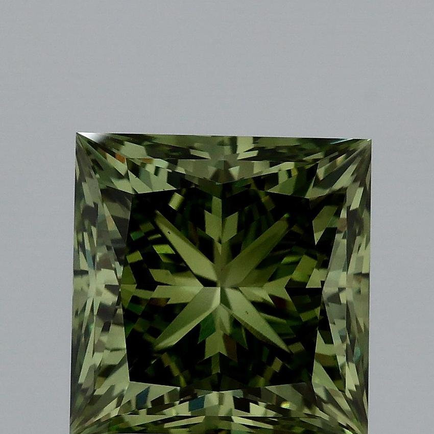 4.24 Ct. Fancy Vivid Green Princess Lab Grown Diamond