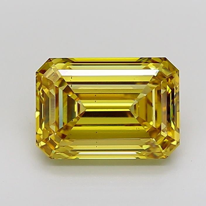 5.12 Ct. Fancy Vivid Yellow Emerald Lab Grown Diamond