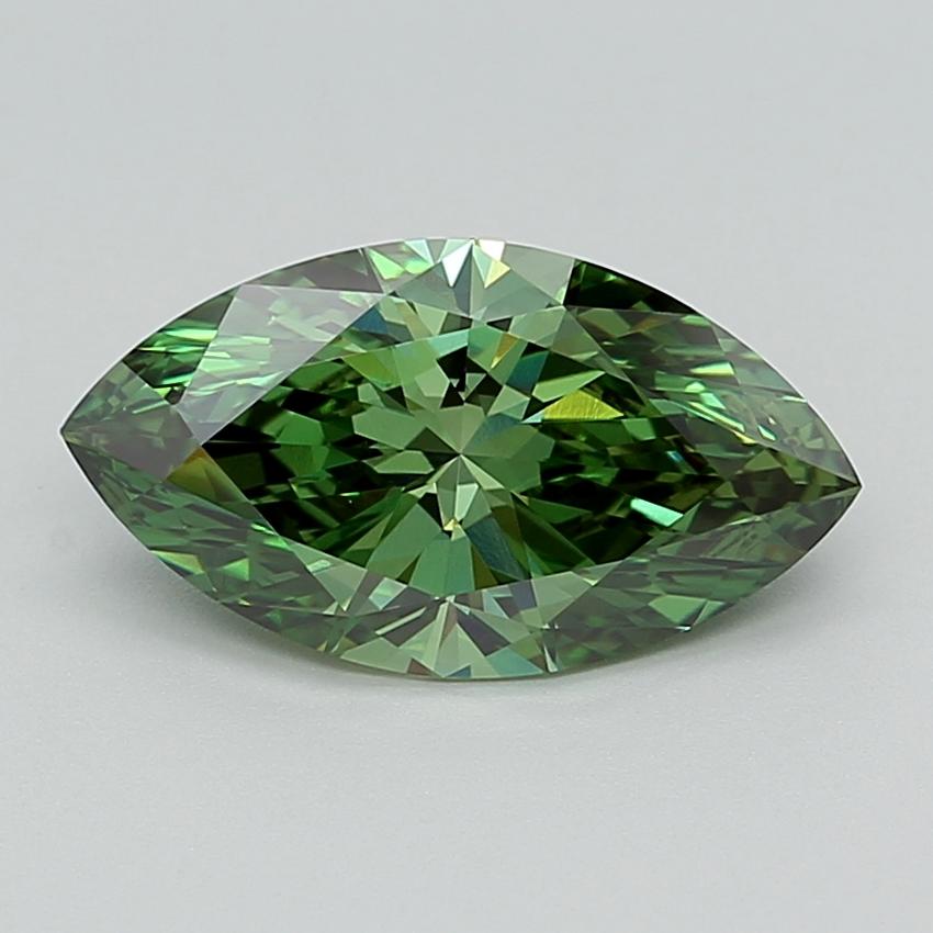 2.96 Ct. Fancy Vivid  Green Marquise Lab Grown Diamond