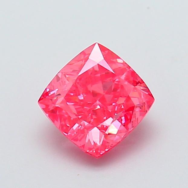 1.26 Ct. Fancy Vivid Pink Cushion Lab Grown Diamond