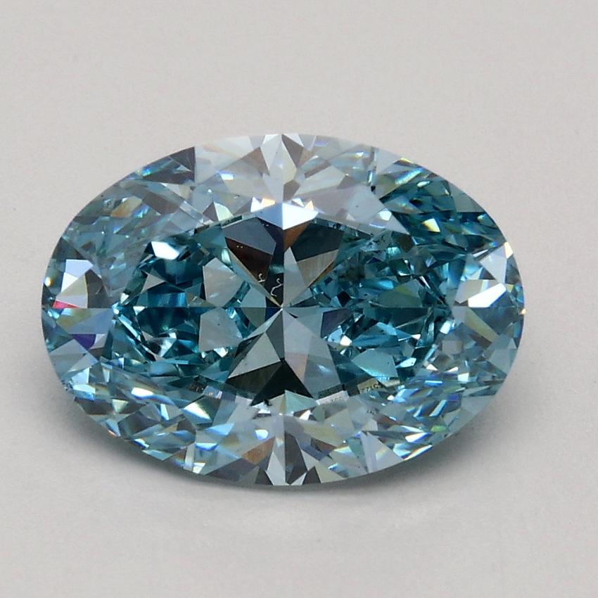 1.61 Ct. Fancy Vivid Blue Oval Lab Grown Diamond