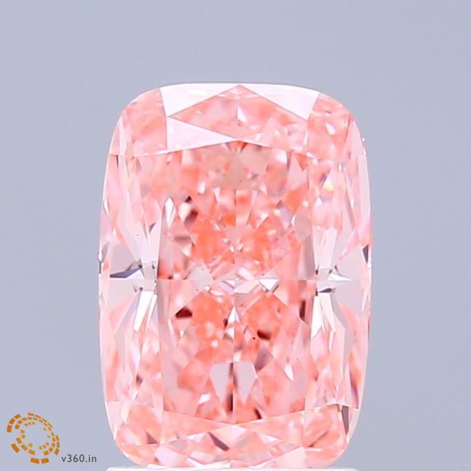 2.11 Ct. Fancy Vivid Pink Cushion Lab Grown Diamond