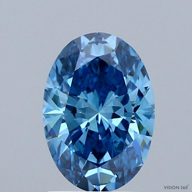 1.22 Ct. Fancy Vivid Blue Oval Lab Grown Diamond