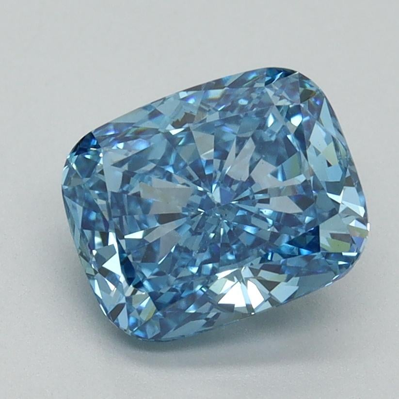 2.01 Ct. Fancy Vivid Blue Cushion Lab Grown Diamond