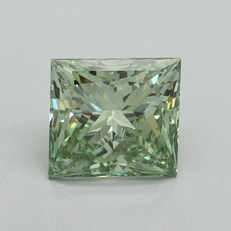 1.07 Ct. Fancy Vivid Green Princess Lab Grown Diamond