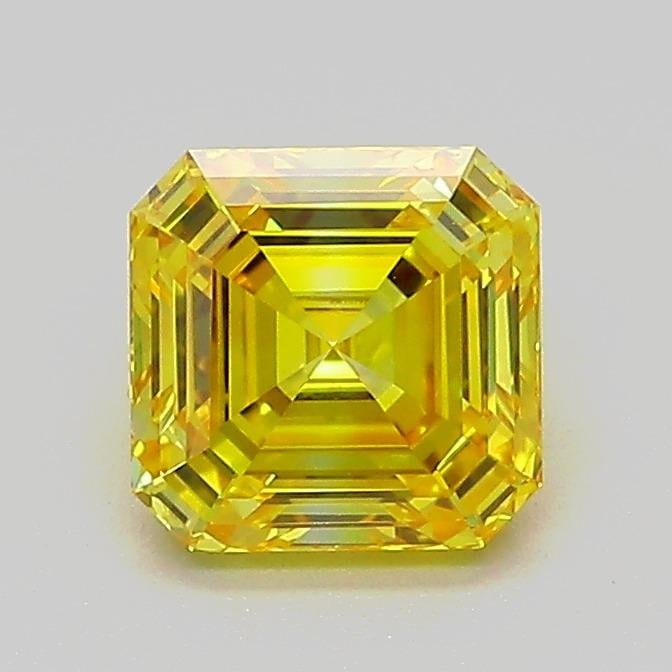 1.07 Ct. Fancy Vivid  Yellow Asscher Lab Grown Diamond