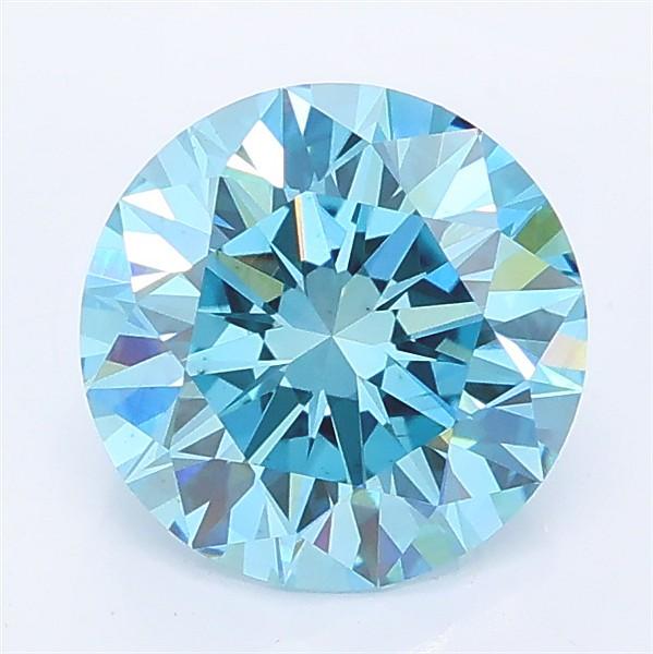 1.79 Ct. Fancy Vivid Blue Round Lab Grown Diamond