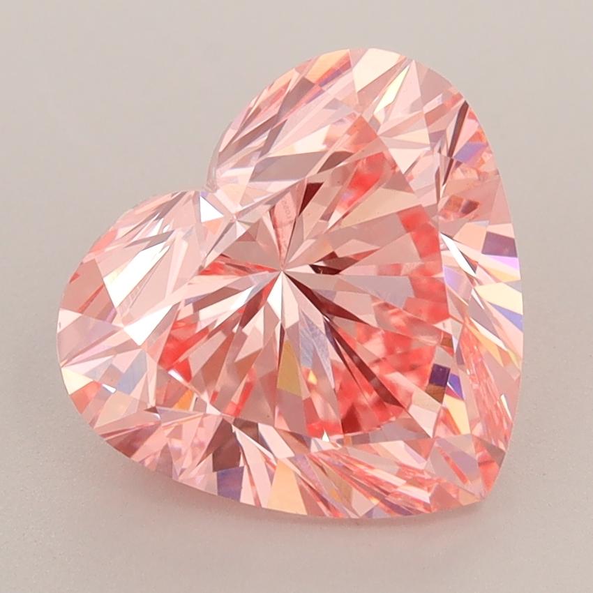 3.51 Ct. Fancy Vivid  Pink Heart Lab Grown Diamond