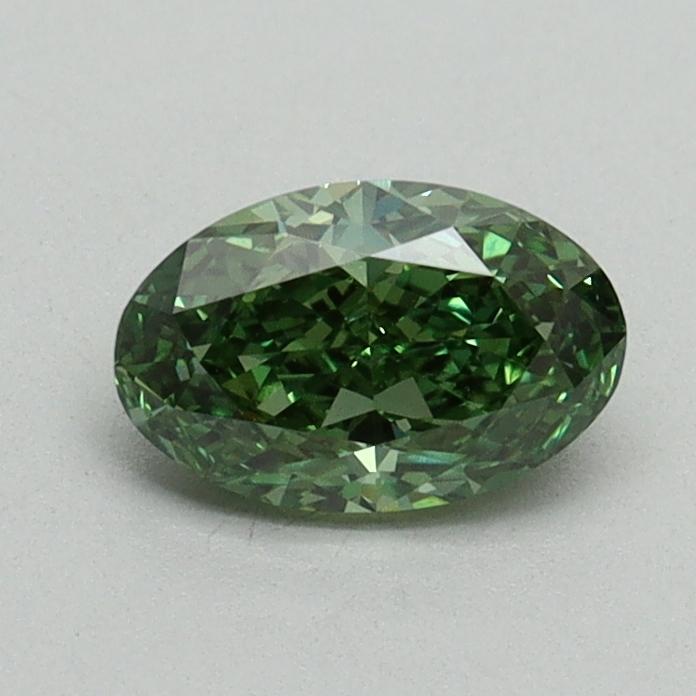 0.62 Ct. Fancy Vivid Green Oval Lab Grown Diamond